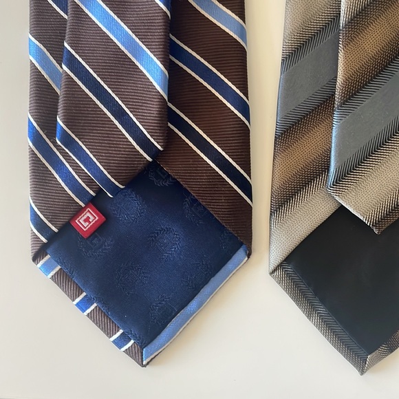 Bundle of 3 Handmade Striped Men’s Ties - Brown and Blue Hues - Picture 5 of 7